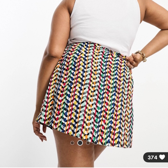 ASOS Curve Button Through Mini Skirt - Picture 2 of 9